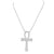 Sterling Silver Ankh Cross Pendant White Gold Finish Necklace