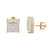 Sterling Silver Square Cluster Bling 14k Gold Finish Earrings