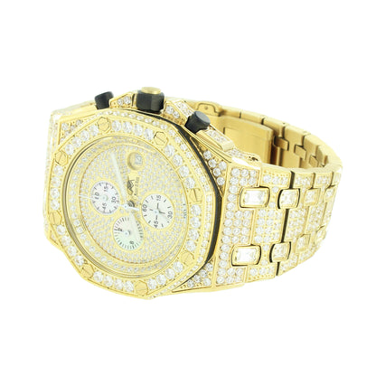Stainless Steel Presidential Luxury watch 14k Gold Finish