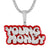 Icy 3D Young Money Red Enamel Rapper Pendant Tennis Chain