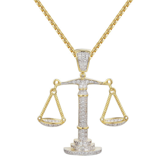 Scales of Justice - 14k Gold Finish Pendant Chain