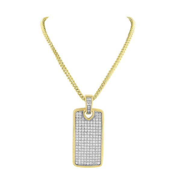 Stainless Steel Dog Tag Pendant Yellow Finish With Chain