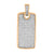 Rose Gold Finish Dog Tag Pendant Stainless Steel Pave Set