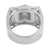 White Mens Wedding Ring Stainless Steel Simulated Stones Engagement Casual Wear