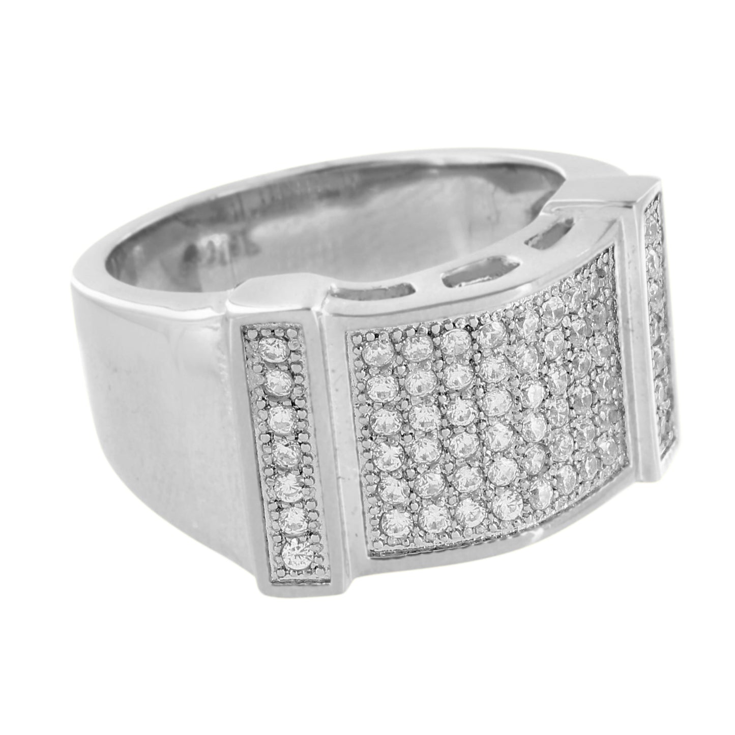 Mens Stainless Steel Ring Wedding Party Wear Simulated Diamonds Engagement Sale