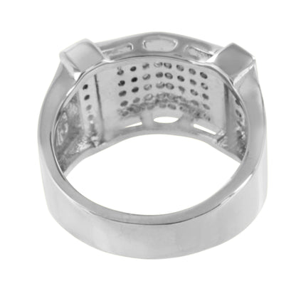Mens Stainless Steel Ring Wedding Party Wear Simulated Diamonds Engagement Sale