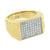 Stainless Steel Mens Ring Gold Finish Simulated Diamonds Pave Set Engagement New
