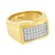 Mens Wedding Ring Band Gold Over Stainless Steel Simulated Diamonds Pave Set New