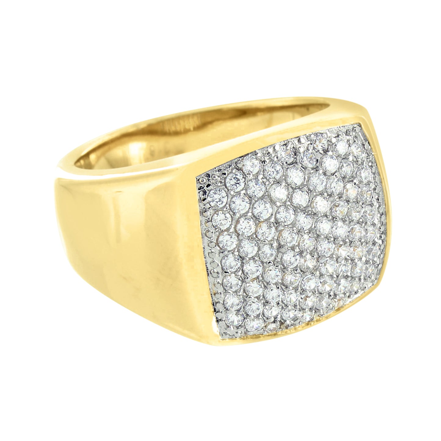 Wedding Engagement Rings Mens Simulated Diamonds Gold On Stainless Steel Elegant