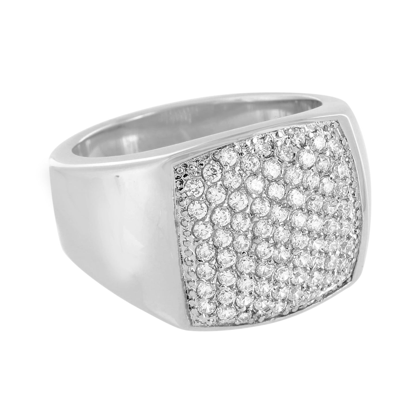 Stainless Steel Mens Ring Simulated Diamonds Micro Pave Wedding Engagement Sale