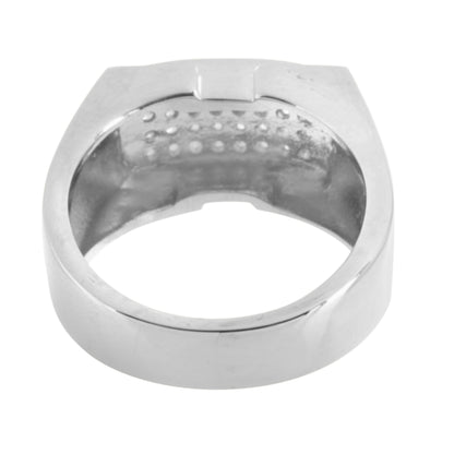 Simulated Diamonds Ring Wedding Stainless Steel Engagement Mens Party Wear 13 MM