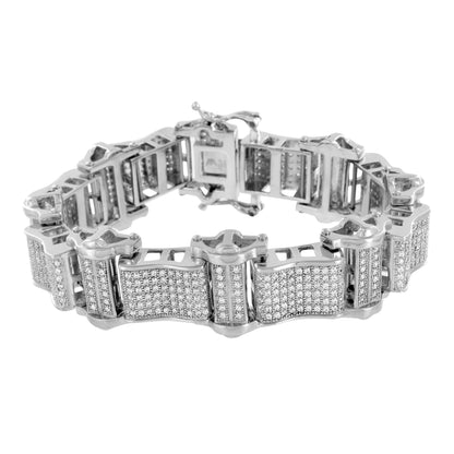 Stainless Steel Bracelets For Men On Sale 14K White Gold Finish Lab Diamonds New