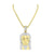 Jesus Pendant 14K Gold Over Stainless Steel With Chain