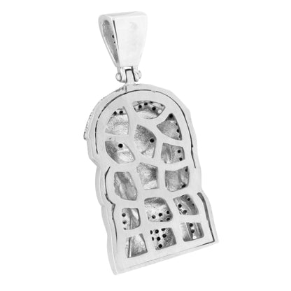 Stainless Steel Jesus Face Charm Black With Chain
