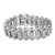 Motorbike Chain Link Bracelet White Gold Over Stainless Steel Lab Diamonds 8.5IN -2129