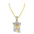 Mens Gold Finish Jesus Pendant Stainless Steel With Chain