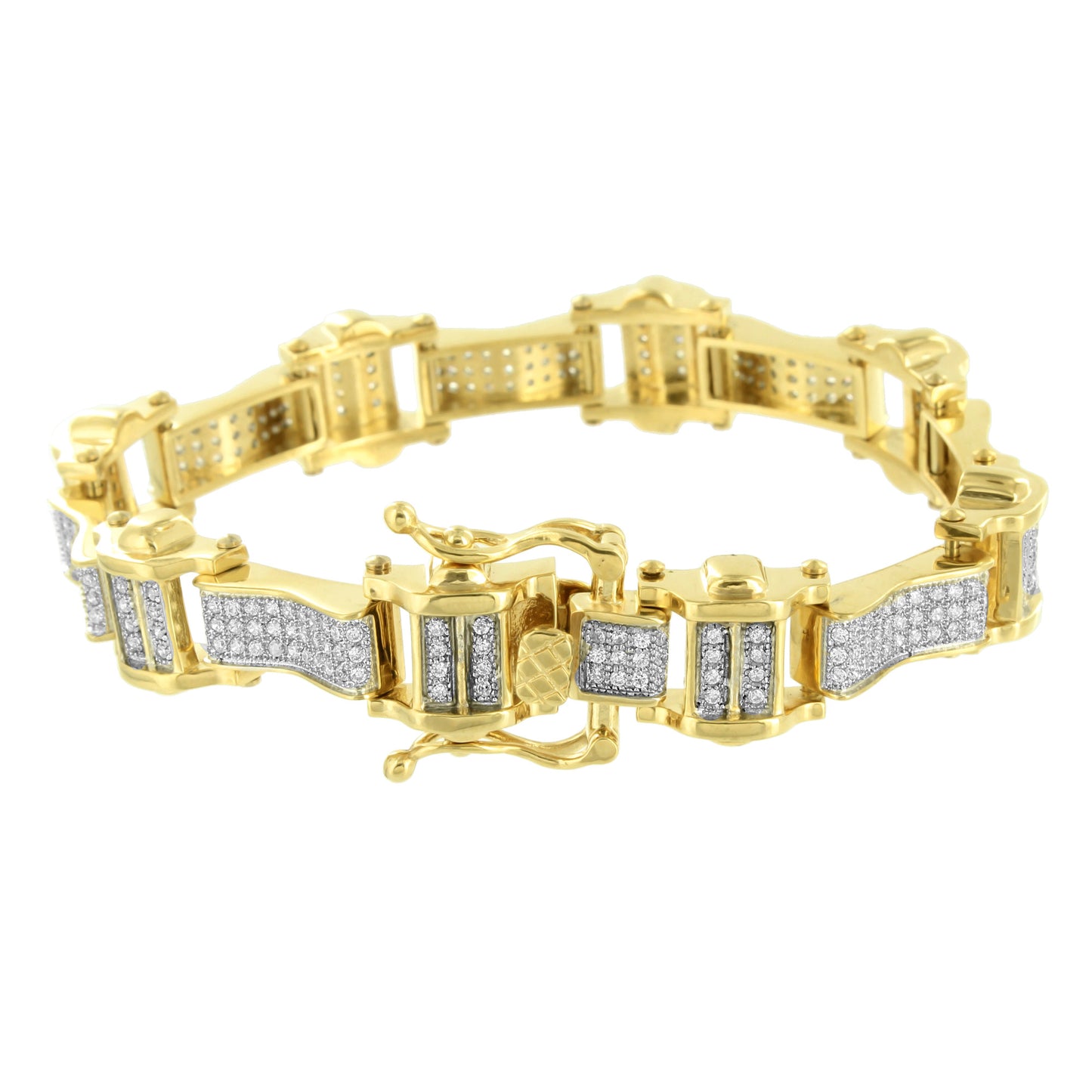 Stainless Steel Bracelet For Men On Sale Lab Diamonds 14k Yellow Gold Finish New