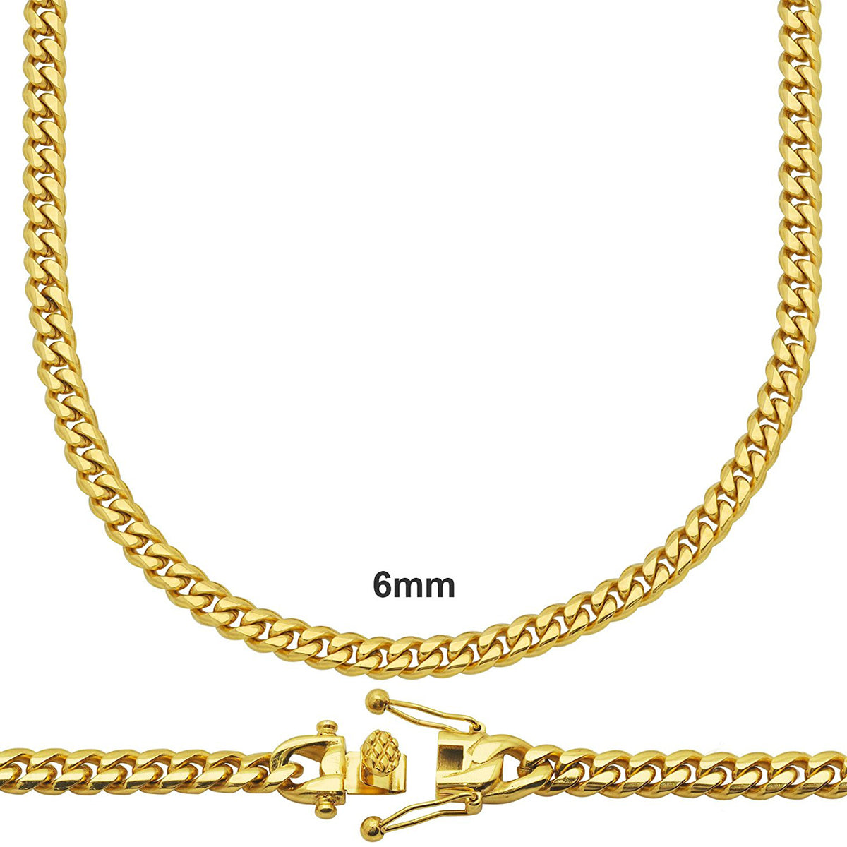 14k Gold Filled Steel 6mm 30" Cuban Link Necklace