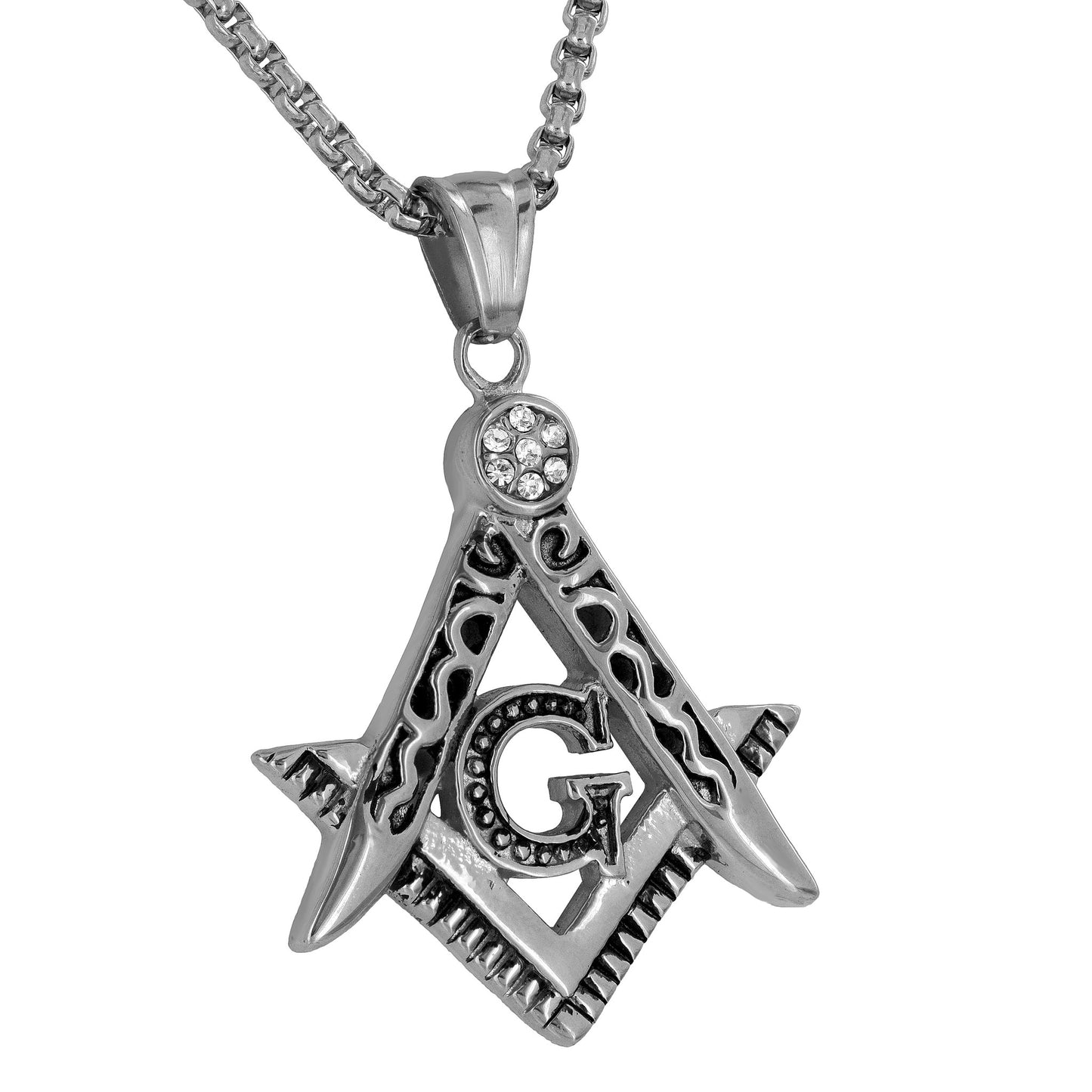 Masonic G Freemason Pendant Free Necklace Solid Stainless Steel Custom Design