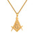 Masonic G Pendant Freemason Charm 14k Gold Tone Stainless Steel