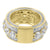 Solitaire Multiple Row Bling Men's Silver Eternity 14k Gold Finish Band