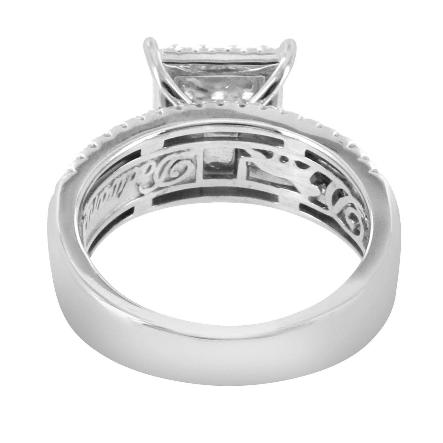 Princess Cut Lab Diamonds  14k White Gold 925 Silver Women's Engagement Ring
