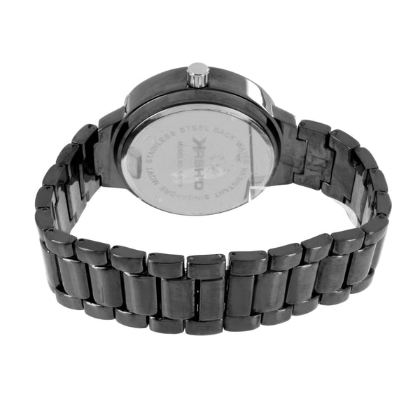 Princess Cut Black Watch With Matching Bracelet Gift Set