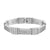 Mens Stainless Steel Bracelet White Simulated Diamonds Bar Link Design