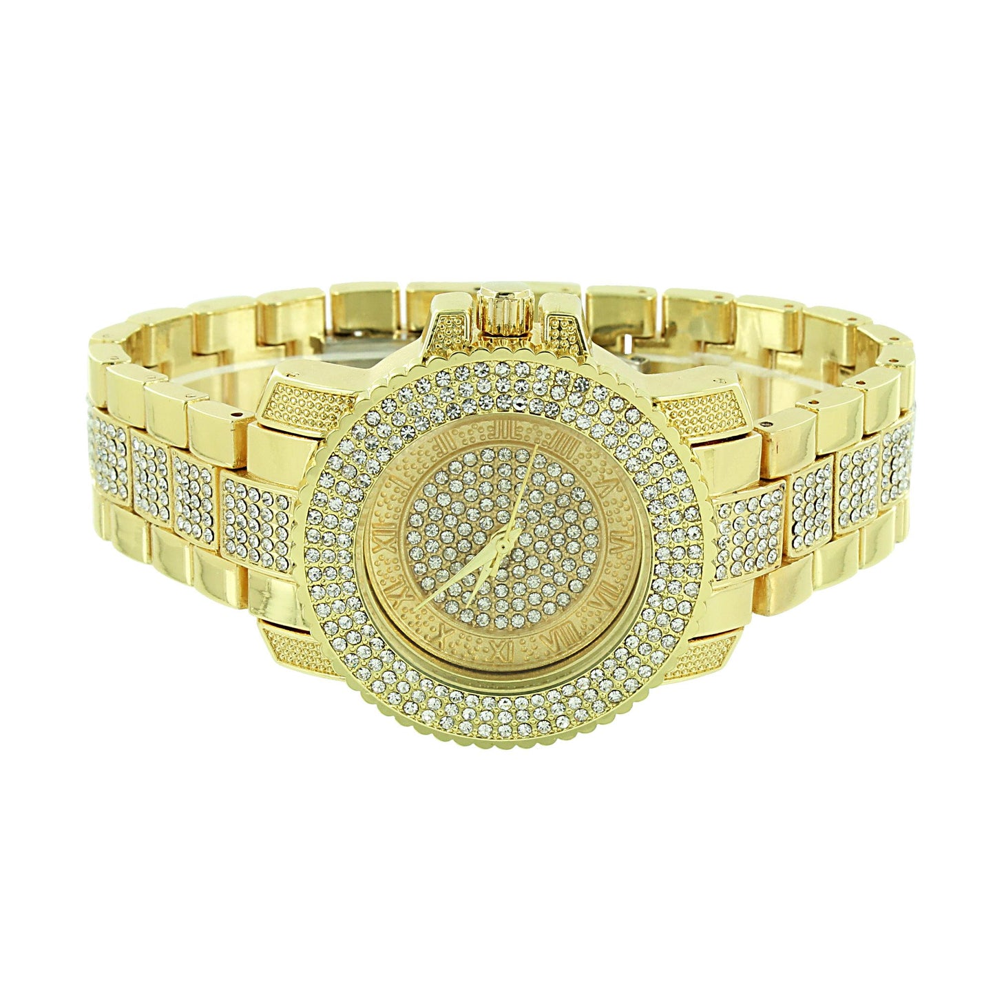 Gold Tone Watch Simulated Diamonds  Bracelet