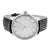 Leather White Dial Watch Mens Stainless Steel Case Round Face
