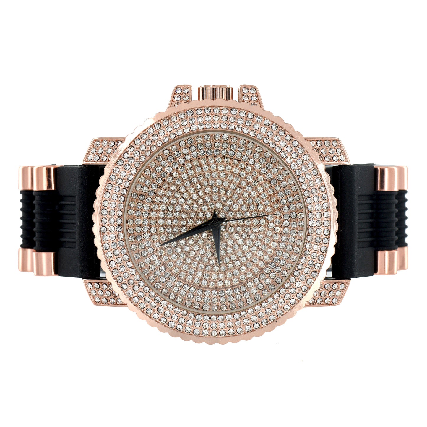 Rose Gold Finish Watch Bling Dial Face