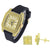 Hip Hop Yellow Canary Stones out Watch with Matching Earrings Combo Set