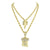 Jesus & Angel Pendant Combo Set With Free Necklaces Chain Gold Tone Lab Diamonds