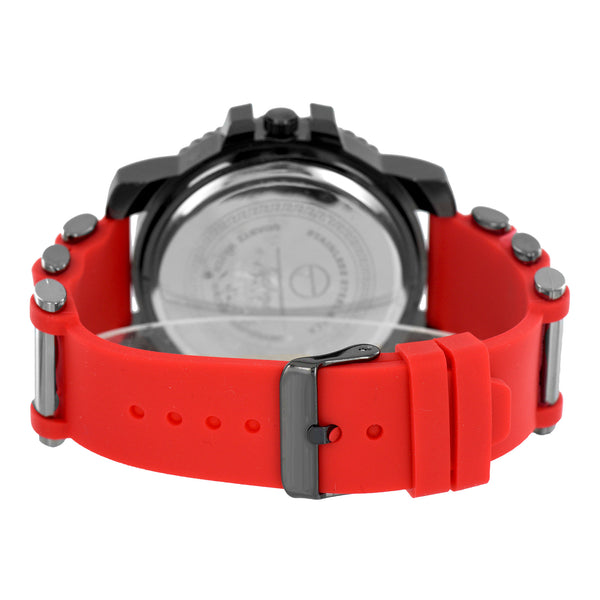 Hundred Emoji Watch Illusion Dial Black Finish Red Bullet Band