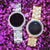 Techno Pave Touch Screen Bling Gold Tone Digital Watch