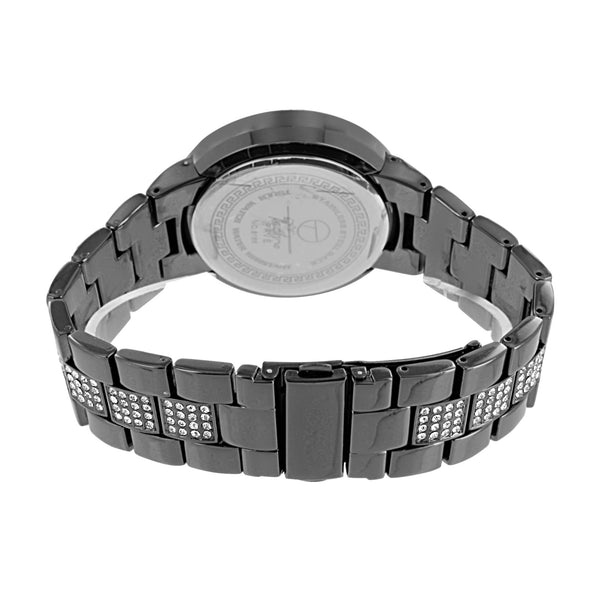 Touch Screen Black Watch Simulated Diamonds Bling Unique Metal Band