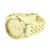 Mens Gold Finish Watch Jubilee Design Bracelet Fluted Bezel Design CZ Hour Dial