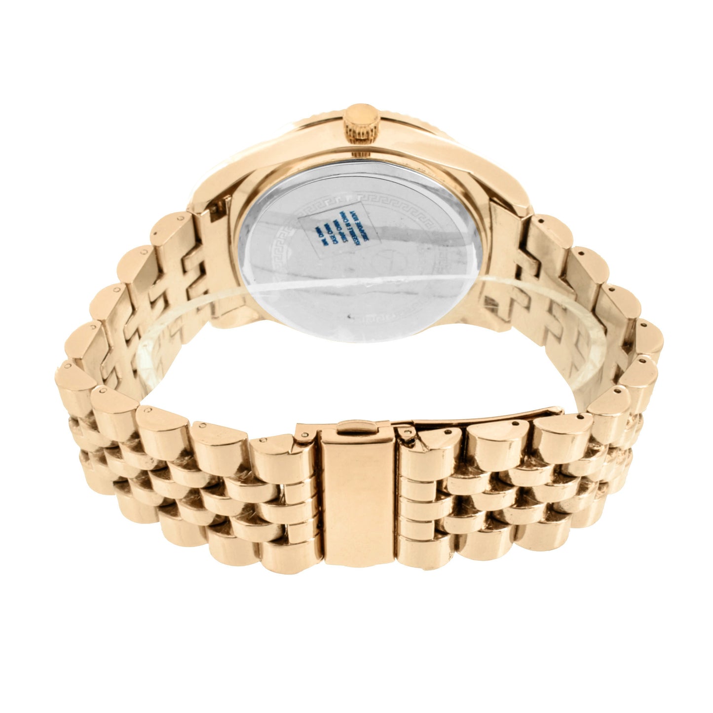 Rose Gold Finish Watch Fluted Bezel Design Jubilee Bracelet Metal Water Resist