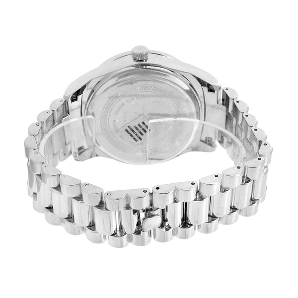 Presidential Bracelet Band Watch Mens White Simulated Diamonds Analog 46 MM Sale