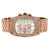 Rose Gold Finish Watch Rectangular Face 3 Time Zone Look