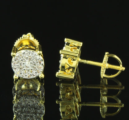 Sporty Watch Gold Tone Real Diamond Bezel Earrings Set Digital Resin Band New