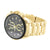 Black Dial Watch Mens Big Face Bezel 14k Gold Tone Steel Case NY London Stylish
