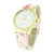 Pink Floral Band Watch Gold Finish