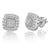 Square Shape Micro Pave Diamond 10K White Gold Earrings