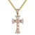 Unisex Holy Cross Religious God Baguette Gold Tone Pendant
