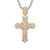Religious Holy Ribbon Cross Sterling Silver Baguette Pendant