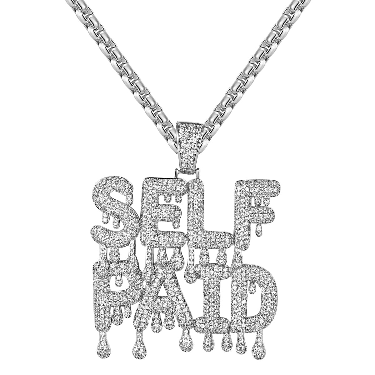 Sterling Silver Dripping Self Paid Rich Custom Slang Pendant