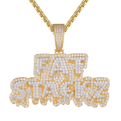 Double Layer Fat Stackz Money Dripping Icy .925  Pendant