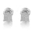 10K White Gold Square Stud Micro pave Diamond Earrings Gift