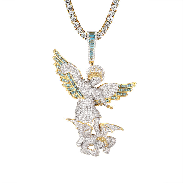 Saint Michael Archangel Prayer San Miguel Pendant Necklace